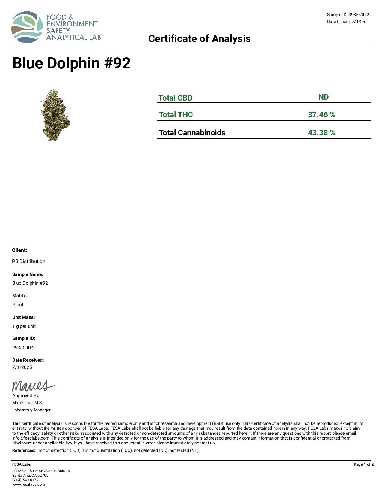 Blue Dolphin #92 | 1/2 lb