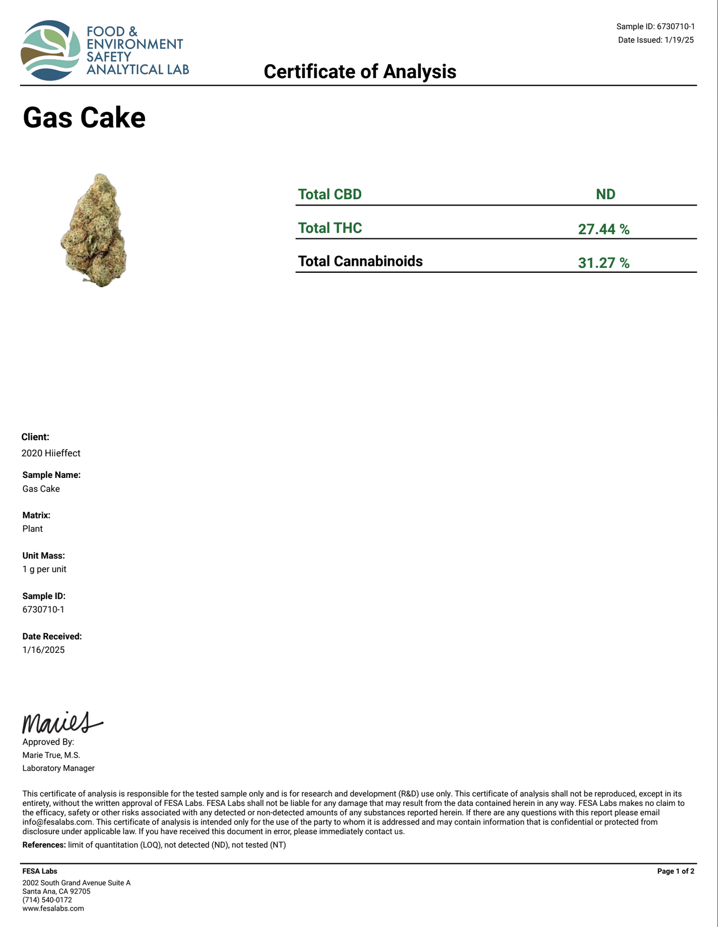 Gas Cake